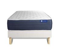 Actisom - Ensemble matelas Actilatex Sleep 120x200 Mémoire de forme 5 zones + sommier KIT blanc