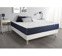 Ensemble matelas Latex et Memoire de forme ACTILATEX SLEEP 140x190 5zones de confort + sommier KIT blanc
