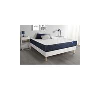 Actisom Ensemble matelas & sommier Actilatex Sleep 200x200 Latex mémoire de forme 5 zones kit blanc