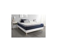 Ensemble matelas Latex+Memoire de forme ACTILATEX MAX 160x200 cm Maxi epaisseur 7zones de confort + sommier KIT blanc