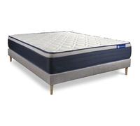 Ensemble matelas Latex+Memoire de forme ACTILATEX MAX 160x200 cm Maxi epaisseur 7zones de confort + sommier KIT gris