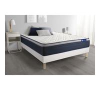 Ensemble matelas Latex+Memoire de forme ACTILATEX MAX 160x200 cm Maxi epaisseur 7zones de confort + sommier KIT blanc