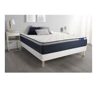 Ensemble matelas Latex+Memoire de forme ACTILATEX MAX 160x200 cm Maxi epaisseur 7zones de confort + sommier KIT blanc