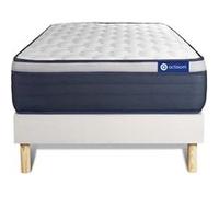 Ensemble matelas Latex+Memoire de forme ACTILATEX MAX 80x190 cm Maxi epaisseur 7zones de confort + sommier KIT blanc