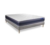 Ensemble matelas Latex+Memoire de forme ACTILATEX MORPHO 140x200 Maxi epaisseur 5zones de confort + sommier KIT gris