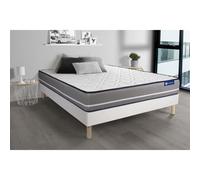 Ensemble matelas Latex + memoire de forme ACTILATEX PUR 140x190cm 3zones de confort + sommier KIT blanc