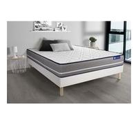 Ensemble matelas Latex + memoire de forme ACTILATEX PUR 200x200cm 3zones de confort + sommier KIT blanc