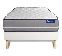 Ensemble matelas Latex + memoire de forme ACTILATEX PUR 80x190cm 3zones de confort + sommier KIT blanc