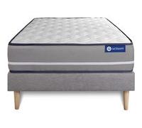 Ensemble matelas Latex + memoire de forme ACTILATEX PUR 80x190cm 3zones de confort + sommier KIT gris