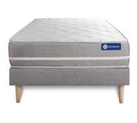 Ensemble matelas Latex + memoire de forme ACTILATEX TOUCH 120x190 3zones de confort + sommier KIT gris