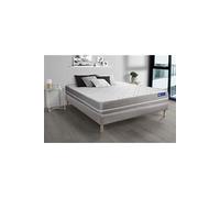 Ensemble matelas Latex + mémoire de forme ACTILATEX TOUCH 160x200 3zones de confort + sommier KIT gris