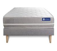 Ensemble matelas Latex + memoire de forme ACTILATEX TOUCH 80x190 3zones de confort + sommier KIT gris