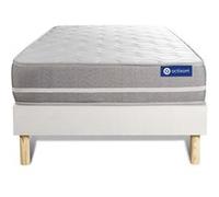 Ensemble matelas Latex + memoire de forme ACTILATEX TOUCH 80x200 3zones de confort + sommier KIT blanc