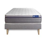 Ensemble matelas Latex+Memoire de forme ACTILATEX ZEN 120x190 Maxi epaisseur 7zones de confort + sommier KIT gris