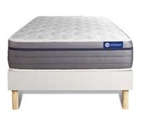Ensemble matelas Latex+Memoire de forme ACTILATEX ZEN 120x190 Maxi epaisseur 7zones de confort + sommier KIT blanc