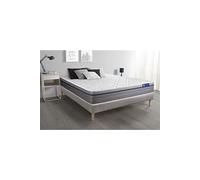 Ensemble matelas Latex+Memoire de forme ACTILATEX ZEN 140x190 Maxi epaisseur 7zones de confort + sommier KIT gris