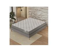 Ensemble matelas latex naturel + sommier 160x200cm, Matelas 16cm d'épaisseur et sommier tissu gris