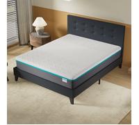 Ensemble MATELAS + LIT (140x200cm)-YPSILON (ÉQUILIBRÉ) 28cm Latex Naturel & Mémoire de Forme+Sommier & tête de lit revêtement Noir