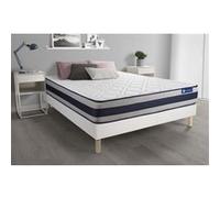 Ensemble matelas Memoire de forme ACTIMEMO ERGO 140x190 cm Maxi epaisseur 5zones de confort + sommier KIT blanc