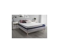 Ensemble matelas Memoire de forme ACTIMEMO ERGO 140x200 cm Maxi epaisseur 5zones de confort + sommier KIT gris