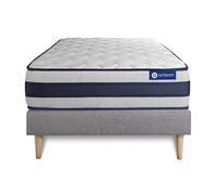 Ensemble matelas Memoire de forme ACTIMEMO ERGO 90x190 cm Maxi epaisseur 5zones de confort + sommier KIT gris