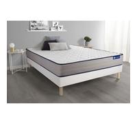 Ensemble matelas Memoire de forme ACTIMEMO FORM 140x200 cm 5zones de confort + sommier KIT blanc