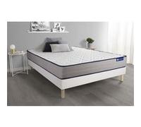 Ensemble matelas Memoire de forme ACTIMEMO FORM 140x200 cm 5zones de confort + sommier KIT blanc