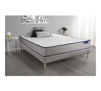 Ensemble matelas Memoire de forme ACTIMEMO FORM 140x200 cm 5zones de confort + sommier KIT gris