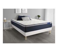 Ensemble matelas Memoire de forme ACTIMEMO MAX 140x200 cm Maxi epaisseur 7zones de confort + sommier KIT blanc