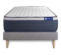 Ensemble matelas Memoire de forme ACTIMEMO MAX 80x190 cm Maxi epaisseur 7zones de confort + sommier KIT gris