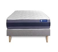 Ensemble matelas Memoire de forme ACTIMEMO MORPHO 120x200 Maxi epaisseur 5zones de confort + sommier KIT gris