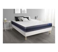 Ensemble matelas Memoire de forme ACTIMEMO MORPHO 160x200 Maxi epaisseur 5zones de confort + sommier KIT blanc