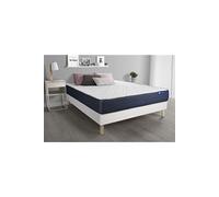 Ensemble matelas Memoire de forme ACTIMEMO SLEEP 200x200 5zones de confort + sommier KIT blanc