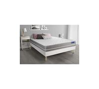 Actisom Ensemble matelas et sommier ACTIMEMO TOUCH Mémoire de forme 140x200 3 zones de confort Blanc