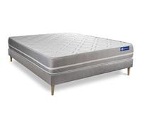 Ensemble matelas Memoire de forme ACTIMEMO TOUCH 160x200 3zones de confort + sommier KIT gris