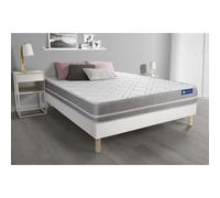 Ensemble matelas Memoire de forme ACTIMEMO TOUCH 200x200 3zones de confort + sommier KIT blanc