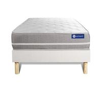 Ensemble matelas Memoire de forme ACTIMEMO TOUCH 90x190 3zones de confort + sommier KIT blanc