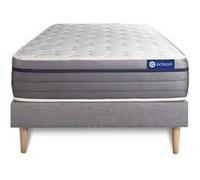 Ensemble matelas Memoire de forme ACTIMEMO ZEN 120x190 Maxi epaisseur 7zones de confort + sommier KIT gris