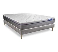 Ensemble matelas Memoire de forme ACTIMEMO ZEN 160x200 Maxi epaisseur 7zones de confort + sommier KIT gris