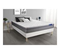 Actisom Ensemble matelas sommier ACTIMEMO ZEN Mémoire de forme 200x200 7 zones Kit blanc