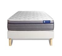 Ensemble matelas Memoire de forme ACTIMEMO ZEN 80x190 Maxi epaisseur 7zones de confort + sommier KIT blanc