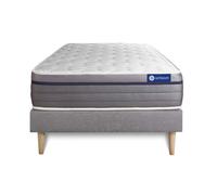 Ensemble matelas Memoire de forme ACTIMEMO ZEN 90x200 Maxi epaisseur 7zones de confort + sommier KIT gris