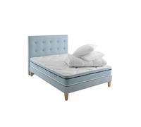 Ensemble matelas mémoire de forme, sommier, pieds, tête de lit, couette et oreiller Songe 500 - 160x200