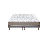 Ensemble Matelas Mousse Accueil Latex 3 Zones Initial bi Confort + Sommier 2x80x200gris Chine