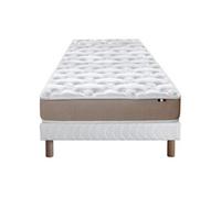 Ensemble Matelas Mousse Accueil Latex 3 Zones Initial bi Confort + Sommier 90x190 Blanc