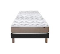Ensemble Matelas Mousse Accueil Latex 3 Zones Initial bi Confort + Sommier 90x200 Noir