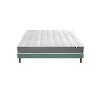 Ensemble Matelas Mousse Accueil Memoire De Forme Mam Azur + Sommier 140x190 Sommier vert Celadon