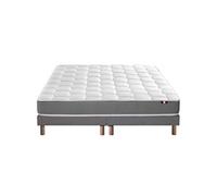 Ensemble Matelas Mousse Accueil Memoire De Forme Mam Azur + Sommier 2x80x200 Gris Chine G