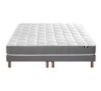 Ensemble Matelas Mousse Accueil Memoire De Forme Mam Azur + Sommier 2x80x200 Gris Chine