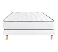 Ensemble Matelas Mousse Ep.20cm + Sommier Tapissier Blanc 140x190 cm - IZAC - ALTOBUY G